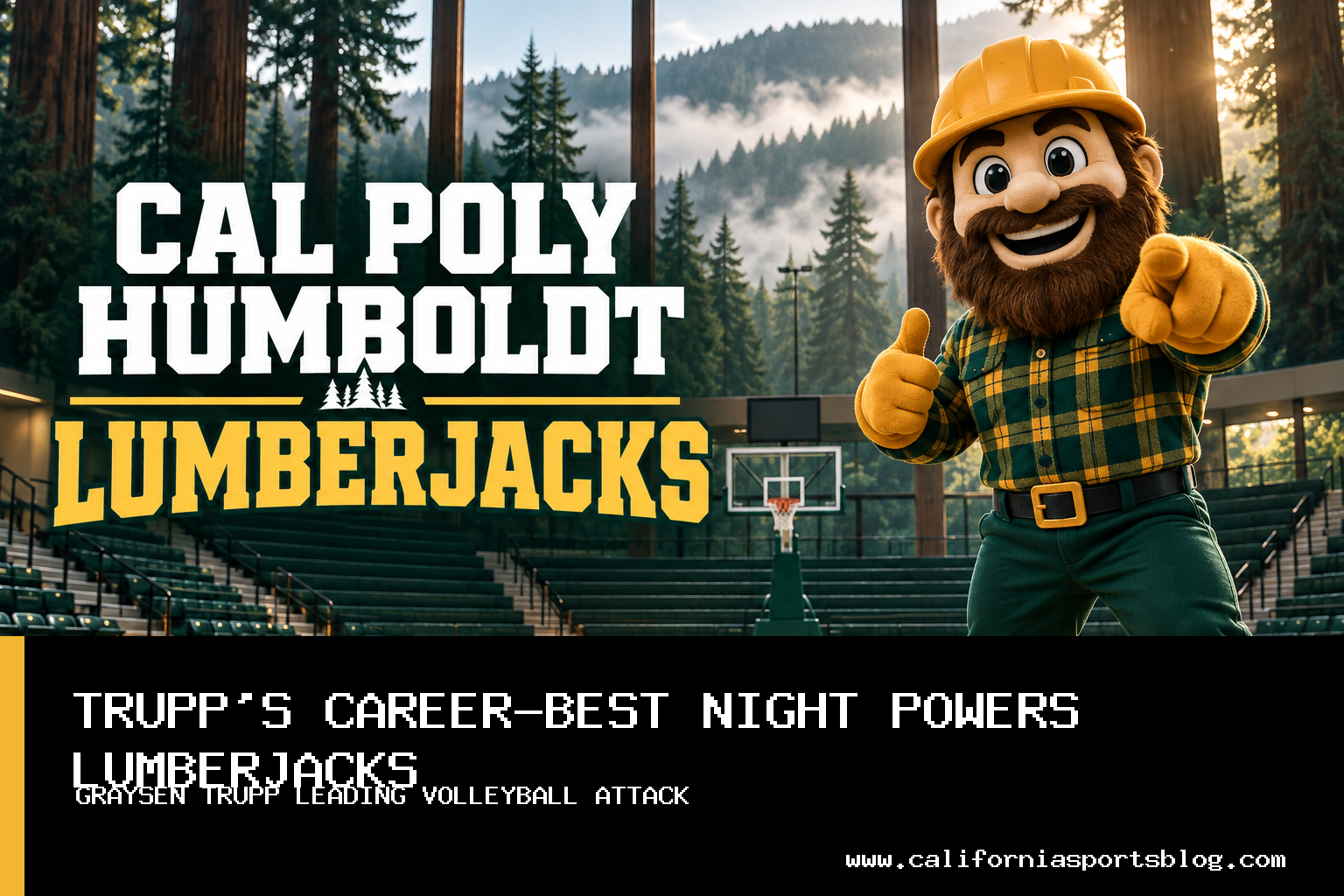 Cal Poly Humboldt Lumberjacks Women's Volleyball Sweeps Cal State Monterey Bay Behind Graysen Trupp's Career-Best Performance featured image