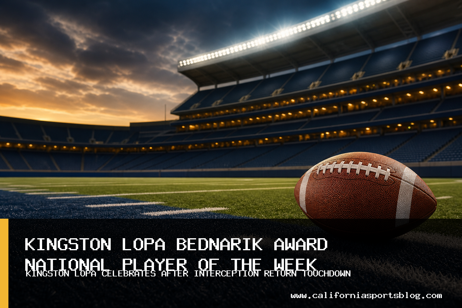 California Golden Bears Safety Kingston Lopa Named Bednarik Award National Player of the Week After Three-Interception Performance featured image