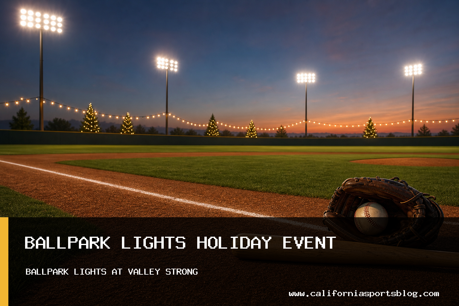 Visalia Rawhide Announces Ballpark Lights Holiday Event at Valley Strong Ballpark featured image